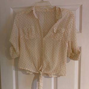 Polka dot button down